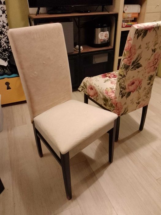 Детски пластмасов скрин с 3 чекмеджета; Трапезен стол с калъф 8 бр.