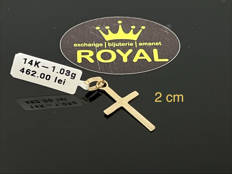 Bijuteria Royal CB : Pandant cruce aur 14k 585  1,03 gr