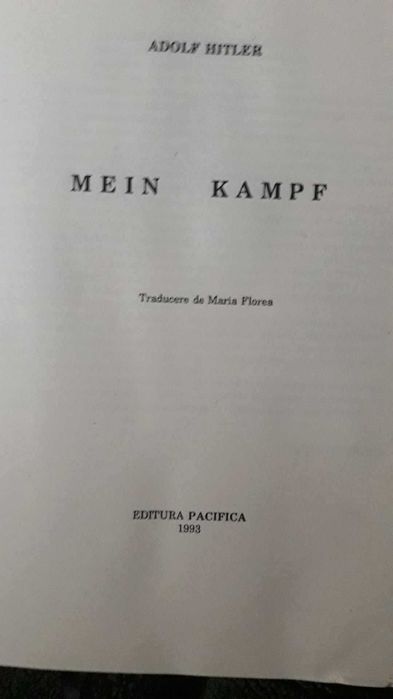MEIN KAMPF in limba romana 2 volume ed LUX varianta necenzurat AN 1993