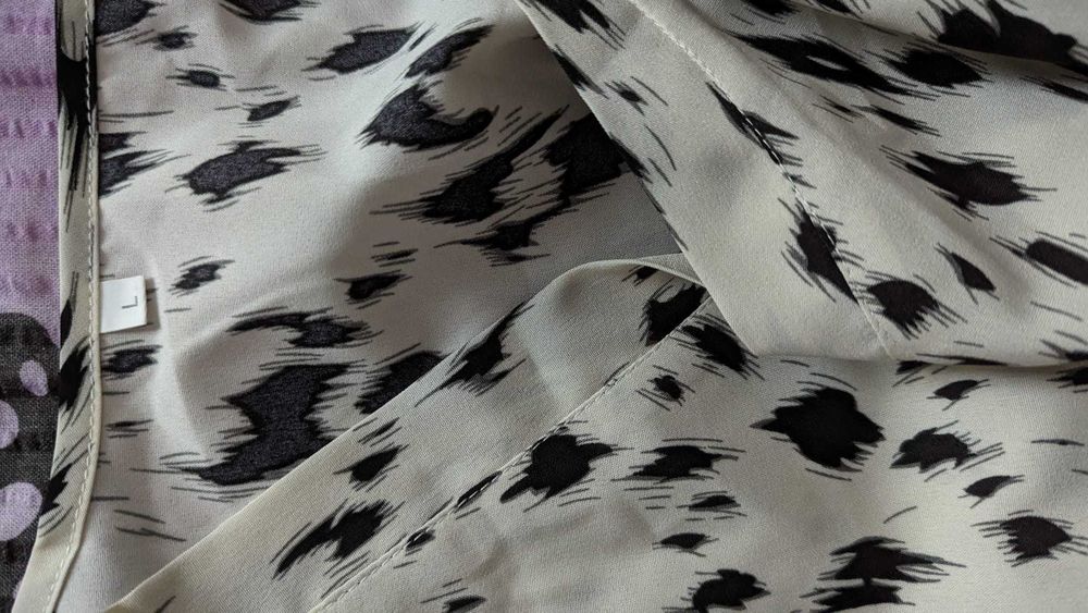 Rochie animal print alb-negru - L - produs nou