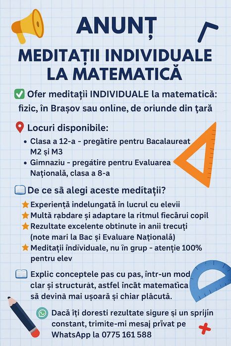 Meditații INDIVIDUALE matematică