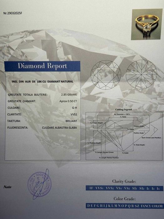 INEL AUR 18K + 1 Diamant = 0.50CT - VVS1 - G - Vintage + Certificat!