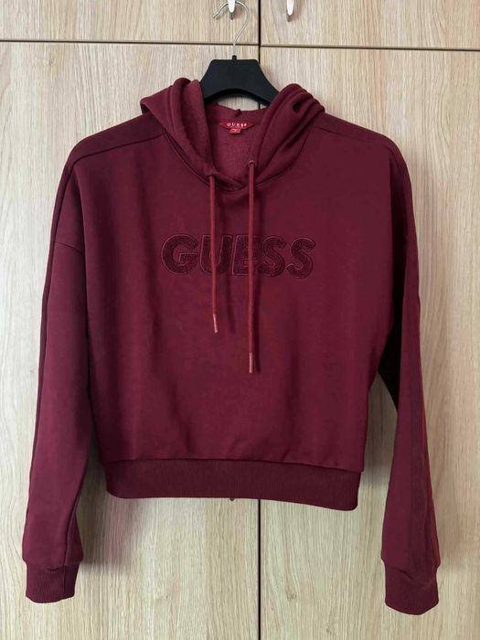 Guess дамски суичър бургунди с качулка, р-р S - като нов