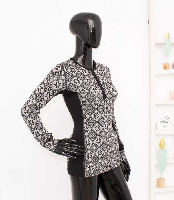 Kari Traa дамска блуза черно сива термо бельо от мериносна вълна S