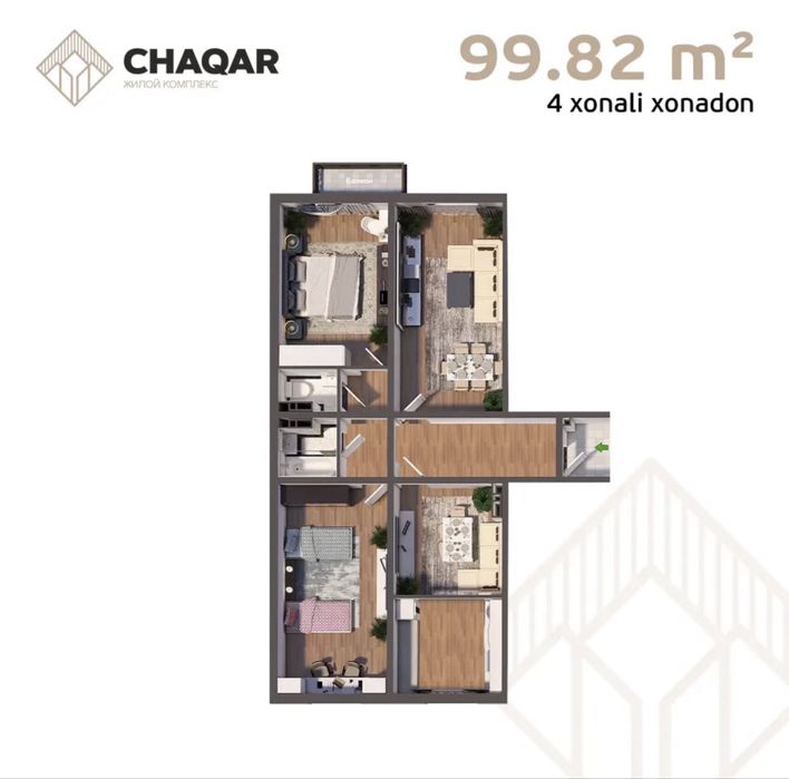 4 xonali uy ijaraga beriladi Chaqar TJM