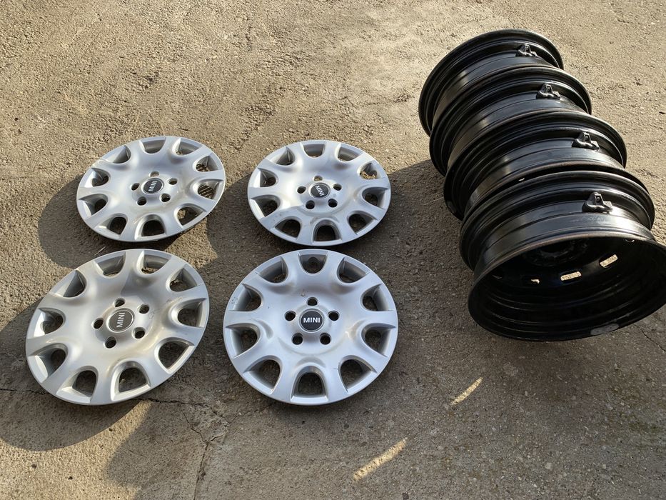Jante tabla R15 originale Mini F55 F56 cu capace