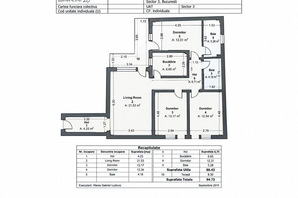 VANZARE 4 camere etaj 2 2015 95mp Matei Basarab 53 Unirii Mircea Voda