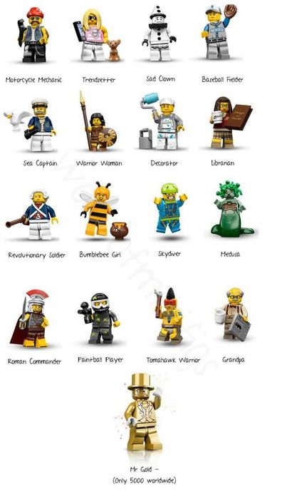 Лего минифигурки серия 1-11 Lego minifigures series