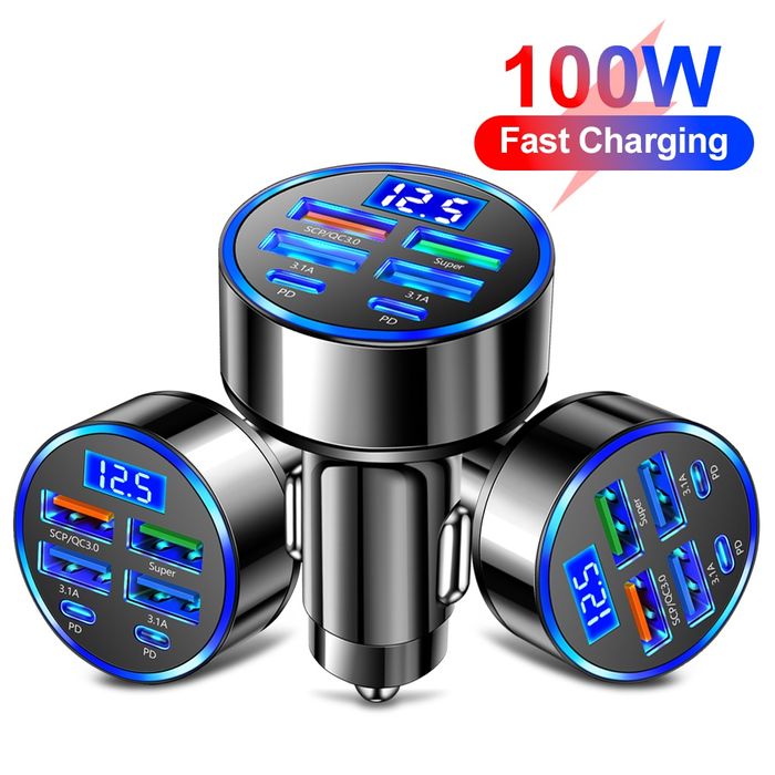 Încărcător auto Fast Charger Tip C și USB