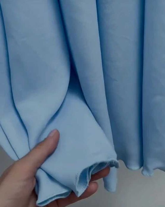 Rochie albastră cu mânecă scurtă, mărimea M, material voal subțire