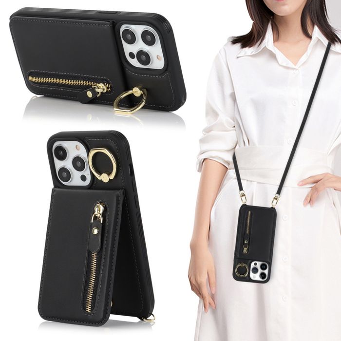 Чехол-картхолдер с ремнем на айфон