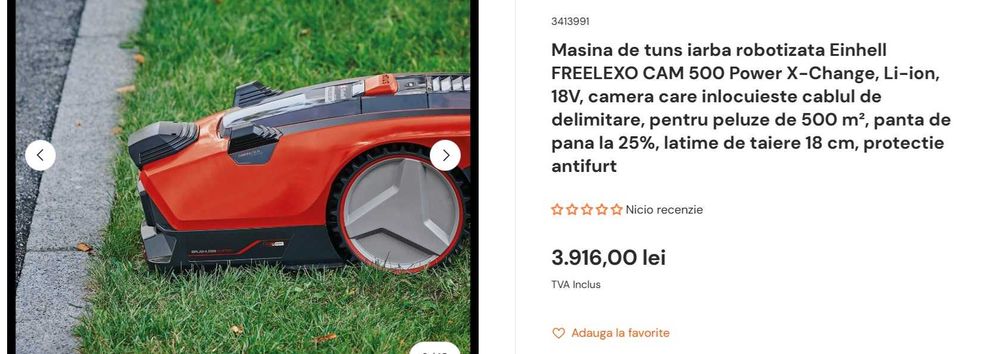 Robot de tuns gazon delimitare Einhell FREELEXO CAM 500