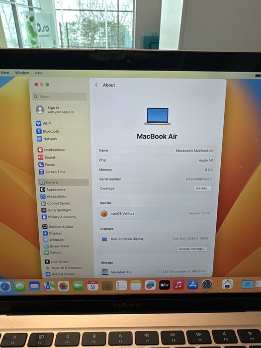 Apple MacBook Air 13” 2020 M1 8GB 256GB ID-XXL8160