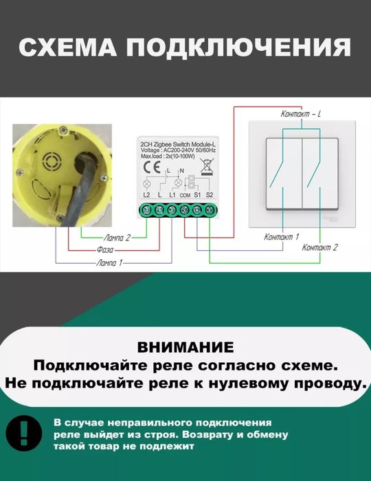 Умное реле zigbee