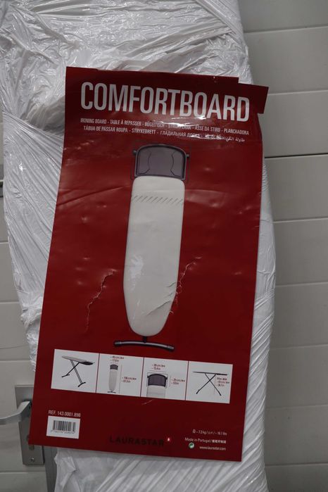 Дъска за гладене Laurastar Comfortboard бежова, 38 см x 120 см, 100% памук, подходяща за повечето парни гладачни станции