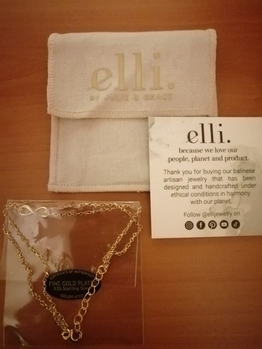 Elli гривна проба 925 позлатена