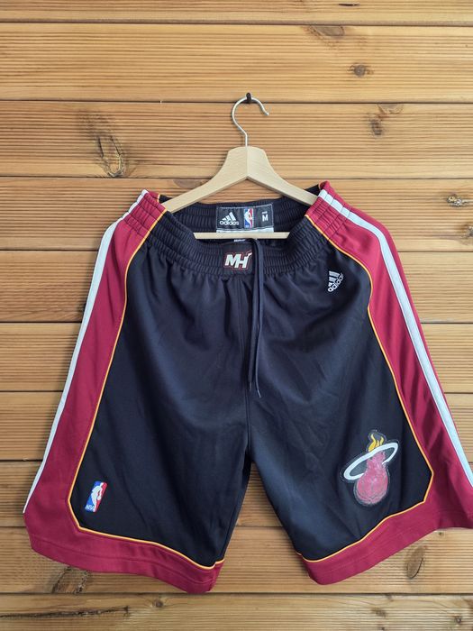 Shorts Miami Heat basketball Jersey Adidas NBA Black Red Sport Vintage
