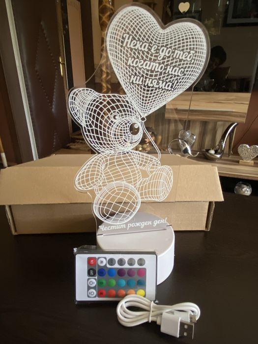 Лампа светещо 3D мече.Ново!