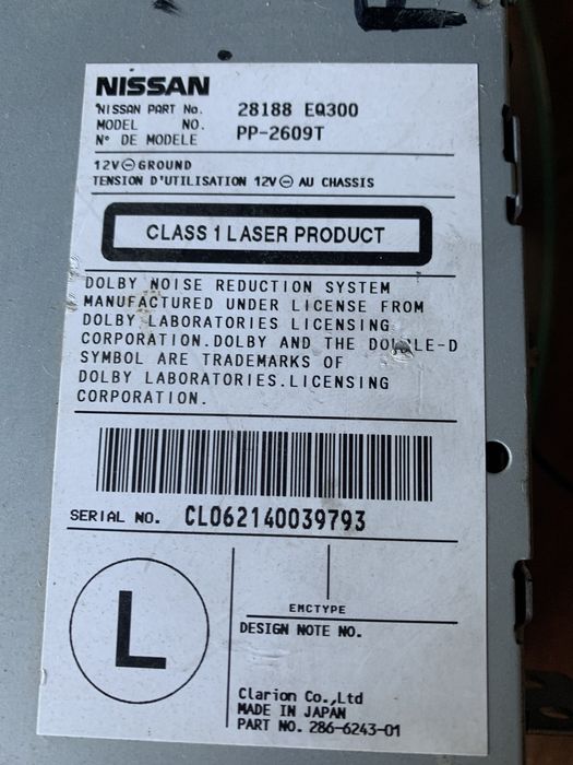 Radio CD player Nissan