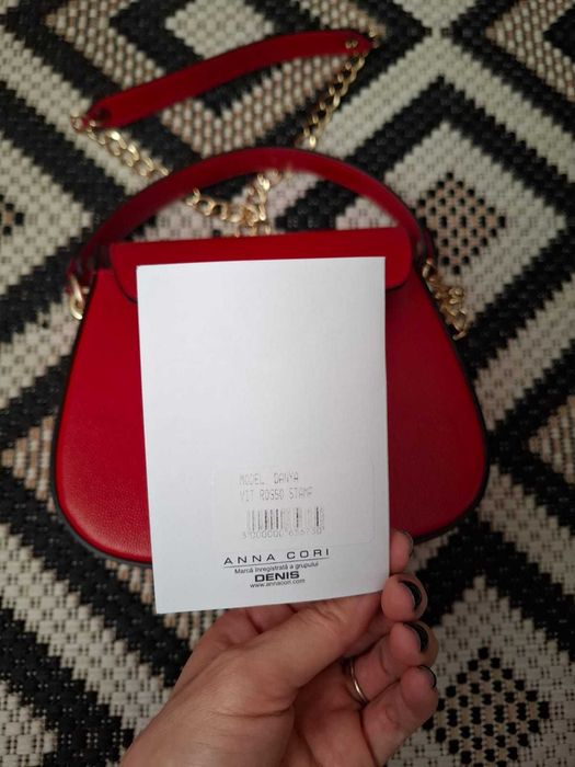Geanta rosie de piele Anna Cori