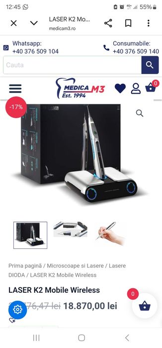 K2 laser profesional dentar neutilizat