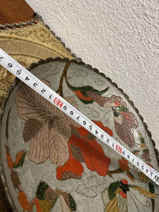 Немска фруктиера с рисуван месинг