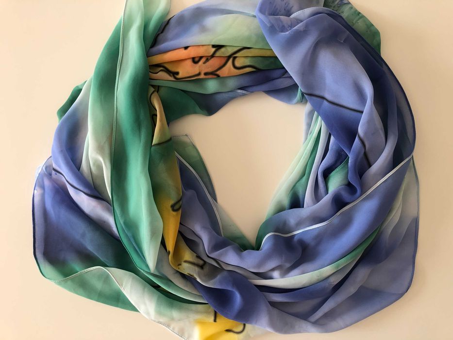 Ръчно рисуван дамски шал/парео