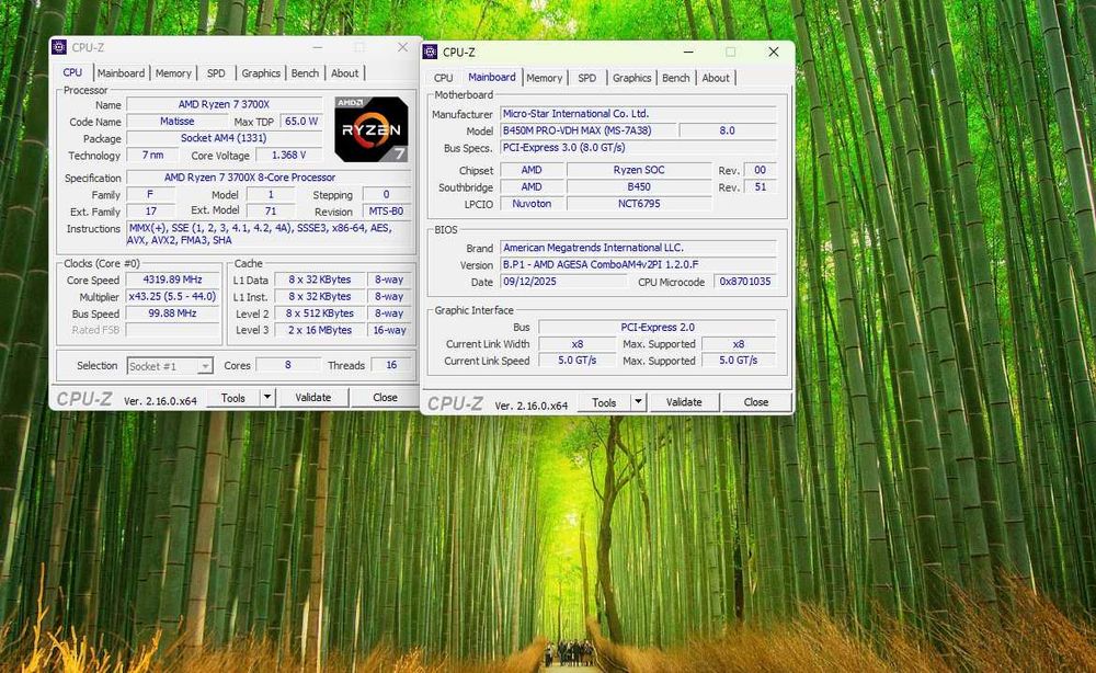 MSI B450M PRO-VDH MAX + AMD Ryzen 7 3700X 8-Core + Охладител