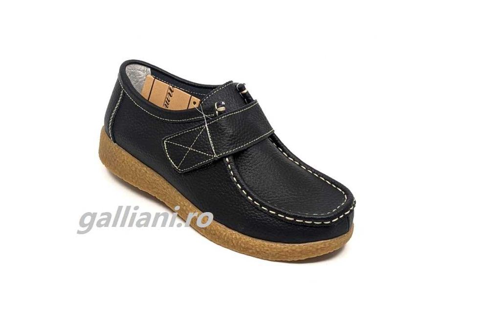 Pantofi casual negri cu arici-incaltaminte de dama din piele naturala