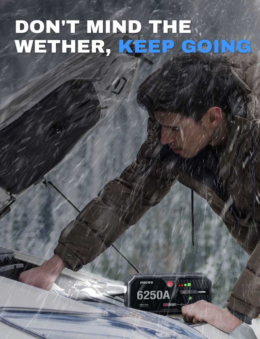 ГОЛЯМ Jump starter за подаване на ток бустер Power Bank кола джъмпер