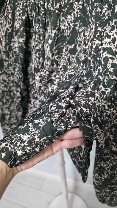 Top(camasa) elegant Zara,cu imprimeu, verde/multicolor, S