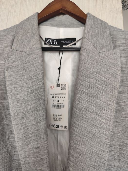 Пиджак Zara M серый
