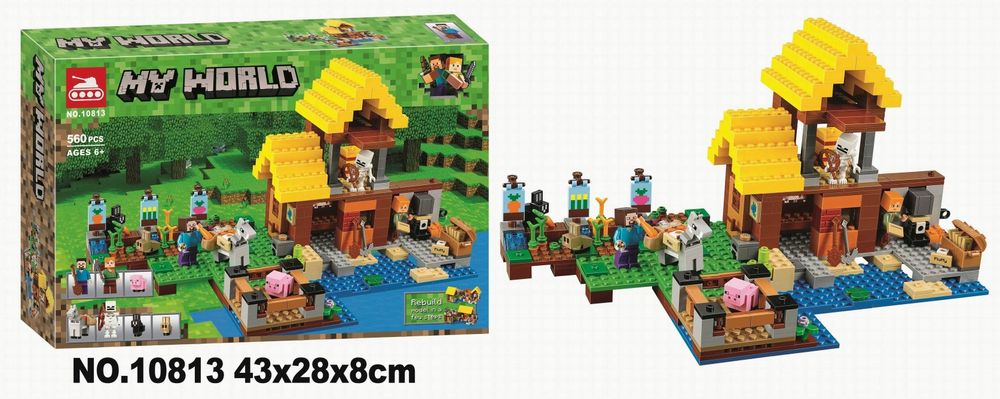 Конструктор Майнкрафт фермерский котедж 560 деталей аналог Лего Lego