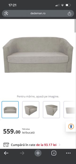 Canapea fixa 2 locuri