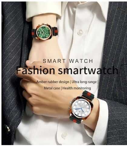 Ceas Smartwatch Emag TOPVIA®, display IPS, 1.20”, auriu si argintiu