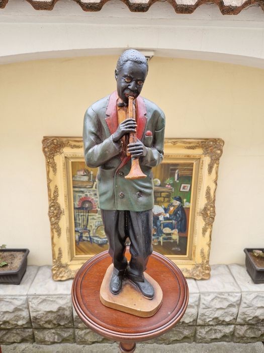 Чудесна антикварна колекционерска холандска фигура  статуетка музикант