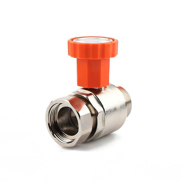 Шаровой кран с термометром и накидной гайкой SR Lux