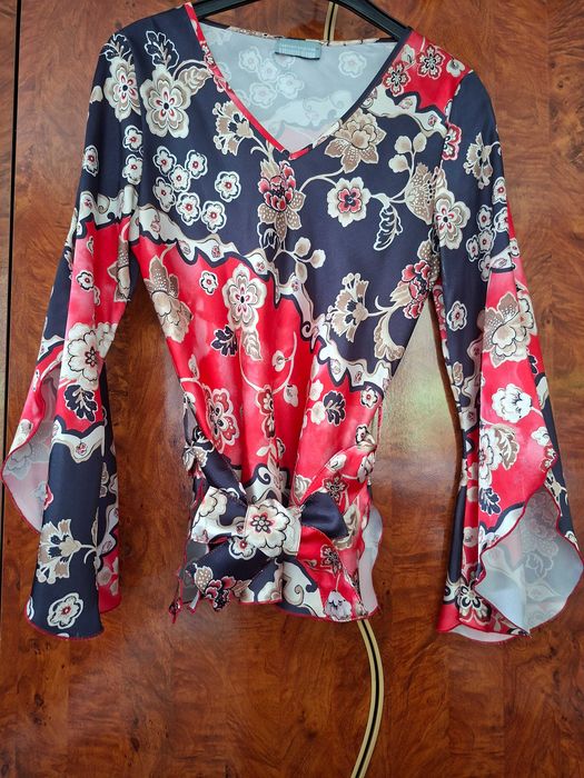 Bluza satinata stil asiatic