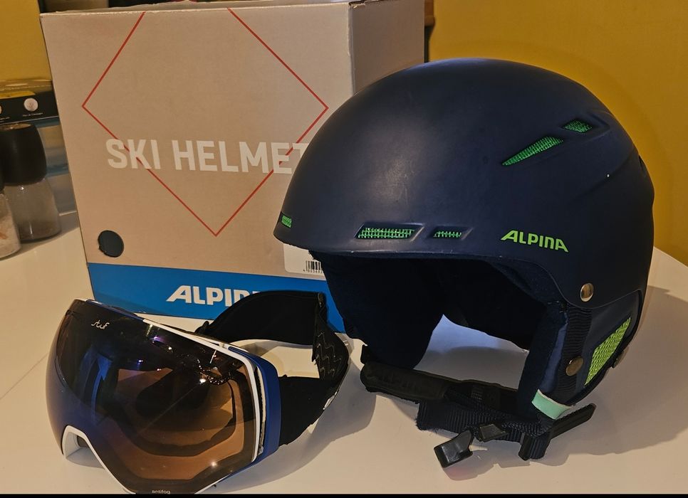 Ски каска Алпина, ски очила Stuf