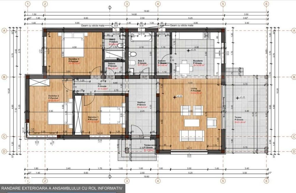 Teren intravilan, 5 ari cu fundatie, proiect casa, zona strada Ghinzii