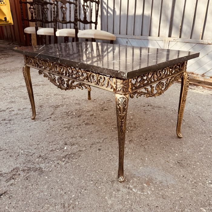 Антична холна маса барок / Луи XV стил с мраморен плот