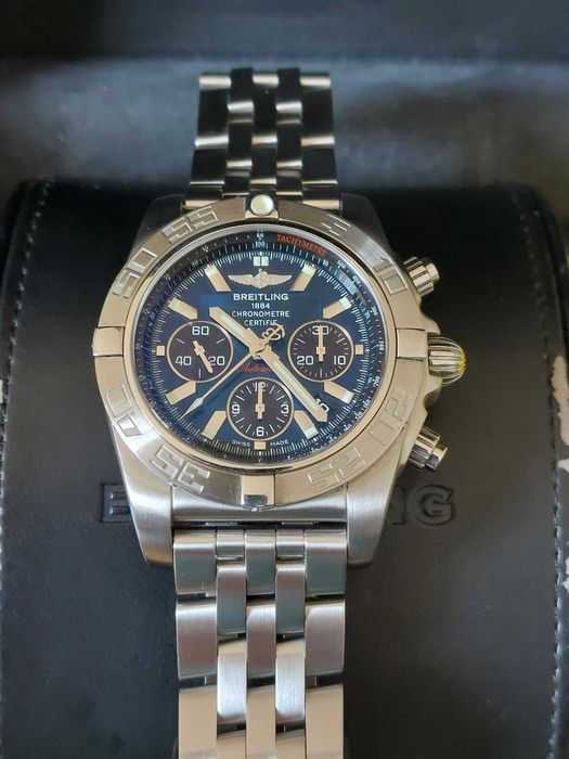 BREITLING Chronomat 44 AB0110 Steel Blue Dial Diver