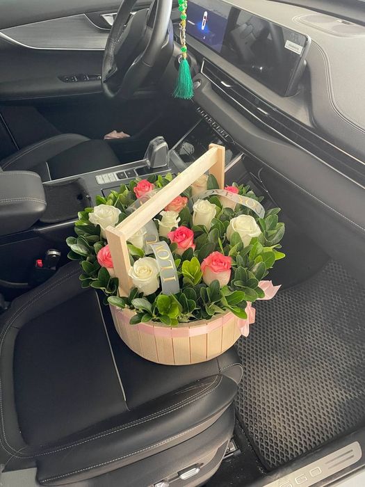 Букет Карзина цветы гуллар атиргул gul beket  роза доставка йецт