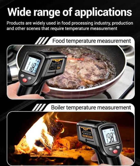 600° Кухненски Термодетектор Пирометър Термограф Термометър Хигрометър