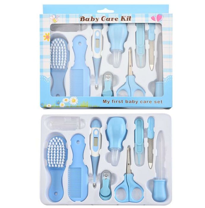 Set pentru îngrijirea bebelusului ergonomic,  fara BPA roz/albastru