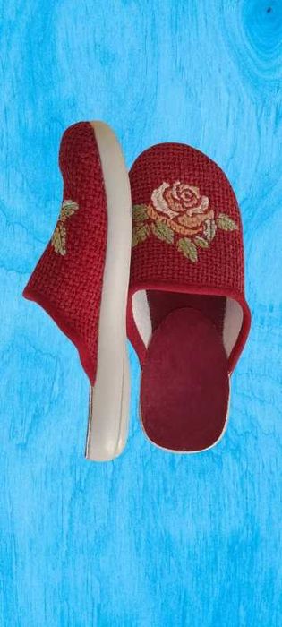 Papuci de casa bordo cu floare, 37