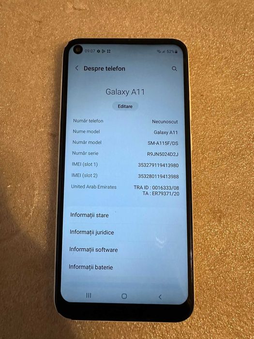 Samsung A11 32 GB Alb 2GB Ram Liber de retea