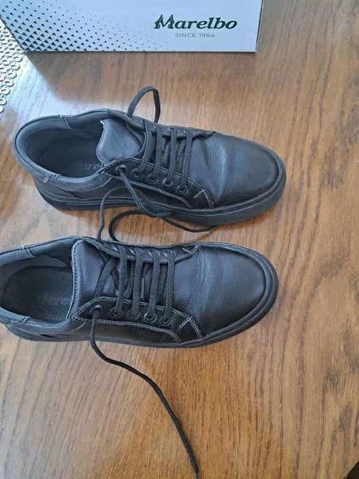 Pantofi Sport Marelbo 38, Negru, Piele naturala