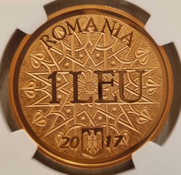 Set 3 monede BNR, aur, argint, tombac Curtea de Argeș gradate NGC PF69