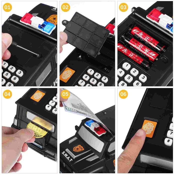 Автомобильная копилка Police-SWAT с имитации отпечатков пальцев